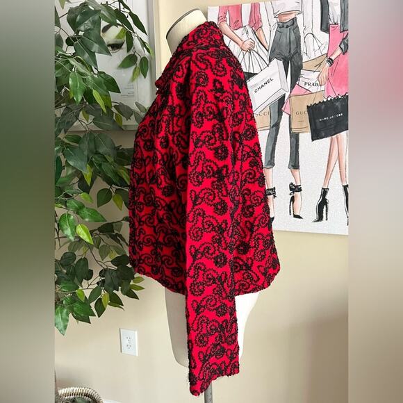 Chico's Womens Vintage 90s Embroidered Cottagecore Open Jacket Size Medium - Picture 3 of 6